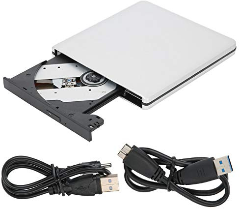Yscryptoline Lecteur DVD-RW Externe Ultra-Fin, réécrivain de disques optiques Portable USB 3.0, graveur CD VCD DVD Plug and Play avec Prise en Charge de la Double Couche pour Ordinateurs portab