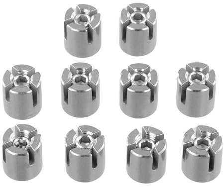Lagomloot Stainless Steel Cross Cable Clamps, 316 Grade Wire Rope Clips for Railing Trellis Mesh, 2mm 10 Pack