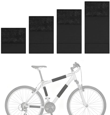 Protection Cadre Velo VTT 4 Pieces Noir Housse Mousse de Protection Velo | Adulte, Accessoires, Cyclisme, Route, Montagne, Protege, Chaine, Contre, Rayures, Chocs, Poussiere, Equipement, Exterieur
