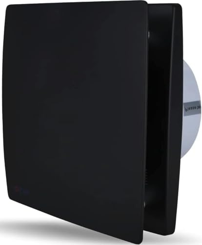Turkish Zone 6 Inches 150mm Silent Black Bathroom Extractor Fan Ventilator With Humidity Sensor & Timer