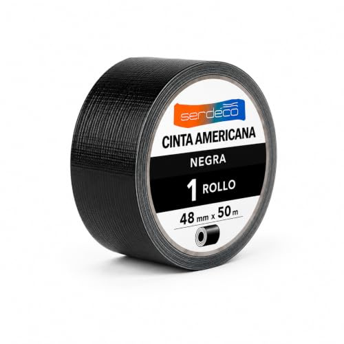 SERDECO Cinta Americana Negra 48 mm x 50 m – 1 Rollo
