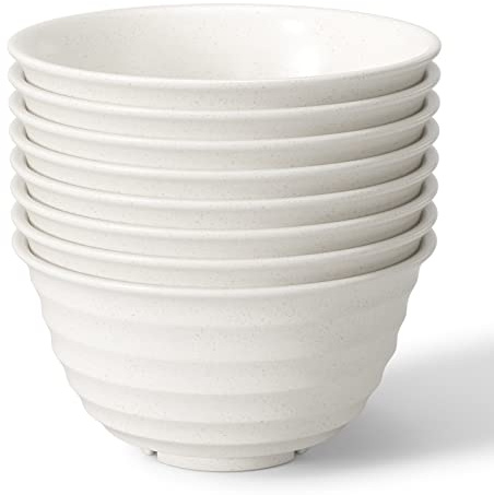 Homestockplus Unbreakable Cereal Bowls 30 OZ Ramen Bowl Microwave and Dishwasher Safe BPA-Free Eco-Friendly Deep Soup Bowl for Cereal, Salad, Soup, Rice（NOT CERAMIC） [Set of 8]