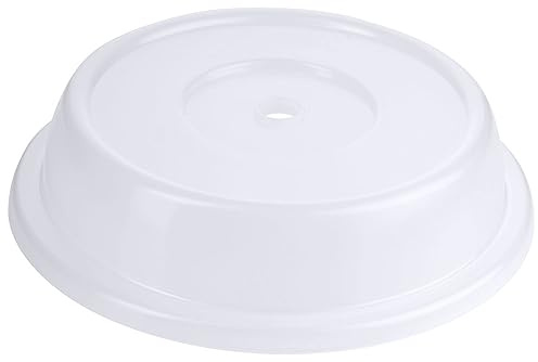 Contacto Kunststoff Tellerglocke für Teller Ø 26-26,9 cm, Höhe 7 cm, Außenmaß Ø 27,6 cm mit Griffloch, milchig-transparent, temperaturbeständig, wiederverwendbar