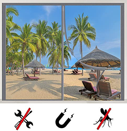 Magnet Fliegengitter Fenster,Insektenschutz Magnetischer Fliegenvorhang,Auto Schließen Magnetische Adsorption, Waschbar, Gute Luftdurchlässigkeit, Kein Stanzen Erforderlich,Anpassbar