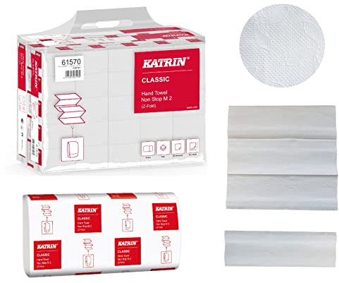 Falthandtücher / Papierhandtücher Katrin Non-Stop M2, weiß, 2-lagig, 24x24 cm, 4000 Tücher im Handy Pack
