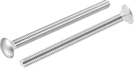 sourcing map 5/16-18x4-1/2 Carro Perno Redondo Cabeza Cuadrado Cuello 304 Inoxidable Acero 5 Piezas