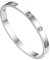 JewelryWe Schmuck Damen Armreif Edelstahl Zirkonia einfache Stil Liebe Armband 6mm breit mit Schließe größere Armspange Gravur Silber