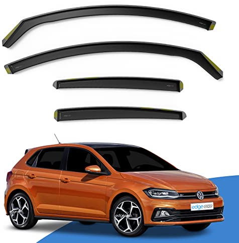 EdgeVisors Wind Deflectors for Volkswagen VW Polo MK6 5 Door Hatchback 4pc | 4pc Set, In-Channel Rain Guards & Accessories