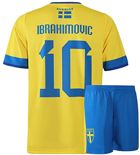 Camiseta de Fútbol de Suecia Ibrahimovic - Niño y Adulto - Equipación de fútbol - Chico - Ropa de Futbol - Talla S