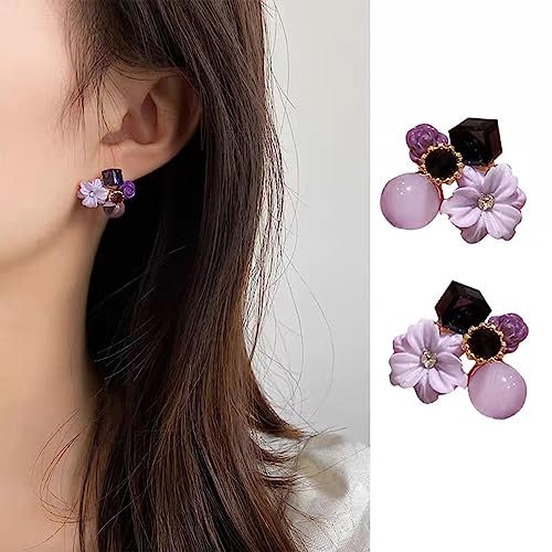 Wendaler Blumenohrringe Quadratisch Kristall Zirkonie Mondstein für Frauen