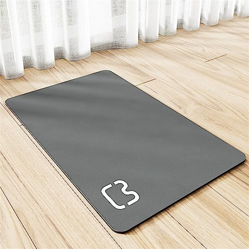 GIBZ wasserdichte Fütterung Matte Katzenfutter und Wassernapfmatte Quadratische rutschfeste Einfarbige Napfunterlage Haustierplatzmatte Dunkel Grau 50x70cm