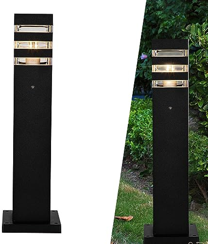 Farolas Exterior Jardin, Lámpara de exterior, E27 Lámpara de pie luminaria, IP44, Balizas luz de camino entradas Jardin Poste de Lámpara Bolardo Farolillo Moderno Zonas de Paso aluminio metal (C)