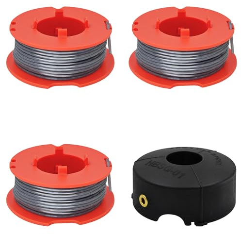 UUBOXS bobine di filo di ricambio per Bosch ART 23 26 30 Combitrim Easytrim Decespugliatore, Tagliabordi, 8m Ø 1,6 mm bobina di ricambio per Bosch F016800175 (3 Bobina+1 Cap)