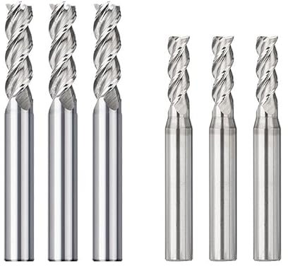 1/6/pcs Fräser 3 Flöte Hartmetall-Schaftfräser for Schneiden von Aluminium 1/4-Zoll-Schaft-Spiralfräser for Metall-CNC-Fräswerkzeuge(Size:6pcs set)