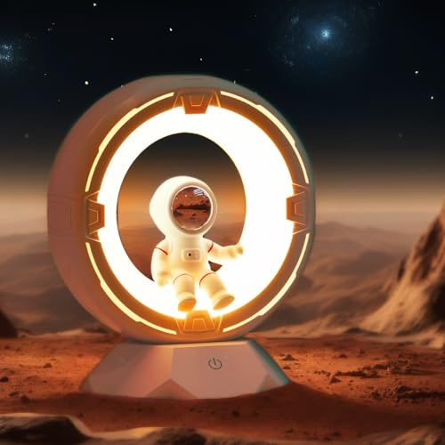 Nachtlicht für Kinder, Astronauten-Weltraum-Lampe mit 9-stufigem, kaltem, warmem Licht, wiederaufladbar, dimmbar, Wasserhahn-Touch-Nachtlicht für Kinder, Kleinkinder, Schlafzimmer