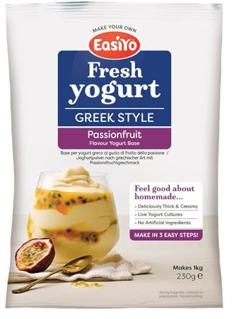 Easiyo Greek Style Passionfruit Flavoured Yogurt Mix Sachet 230g For Use With EasiYo Yogurt Makers