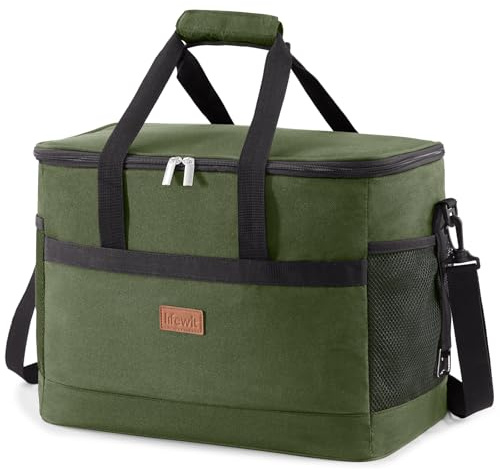Lifewit Nevera Portatil 30L, Bolso Neveras Isotermica para Hombre, Grande Bolsas Termica Porta Alimentos, Cooler Bag Tela Plegable para Playa, Camping, Viaje, Trabajo, Picnic, Verde