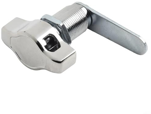 Niceminiwall Serratura a camma senza chiave, lucchetto per porta dell'armadio, in lega di zinco, serratura meccanica senza chiave, per mobili e armadietti, argento