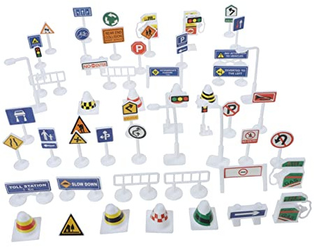 Jouet de Signalisation Routière Miniature pour Garçon et Filles, 2 Pièces | Apprentissage des Règles, Jeu de Rôle et Simulation de Scène, Plastique, Décoration Gâteau