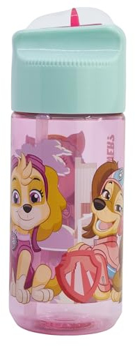 Stor Återanvändbar vattenflaska tillverkad av ekogen 430 ml | PAW PATROL GIRL SUPERPOWERS