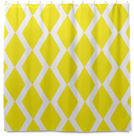 miaozhen 182 x 182 pollici impermeabile panno tenda da doccia con gancio alla moda giallo rombo plaid poliestere tenda materiale lavabile tende fodere per doccia cortinas para ba?o a prueba de