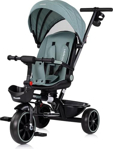 Chipolino Tricycle Max Sport 2 i 1, trehjuling, mugghållare, vändbar säte, korg, färg: turkos