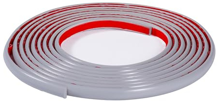 5M Self-Adhesive PVC Tile Edging Strip Flexible Backsplash Floor Edge Moulding Trim,Vinyl Laminate Beading,Liner for Corner,Peel and Stick Caulk Decorative for Furniture Mirror,Panel,Wall,Grey