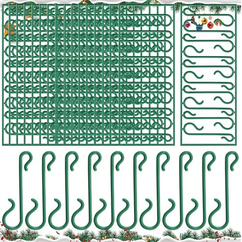 AMCHLEL 240 Piezas Ganchos de Árbol de Navidad,Mini Colgador para Árbol de Navidad,Gancho Decorativo en Forma de S,Ganchos Adornos Arbol Navidad,para Árbol de Navidad,Corona,Vid de Navidad