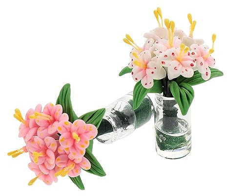 Abaodam 2pezzi Pianta in Vaso in Miniatura Fiori in Miniatura Per Case Delle Bambole Accessori Per Case Delle Bambole Decorazioni Per Micro Paesaggi Mini Giocattoli