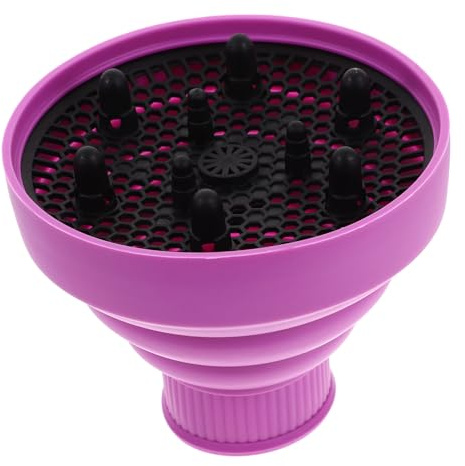 PACKOVE Silicone Hair Dryer Diffuser Retractable Folding Purple Blow Dryer Parts Hair Styling Tool for Home and Salon