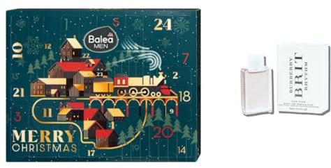 Balea MEN Adventskalender 2025 Männer, MERRY CHRISTMAS Pflege, Bodylotion, Gesichtstonic, Advent Kalender Beauty für Herren und Mann, Advent Calendar, Weihnachtskalender 2025 (WERT : 100 €)