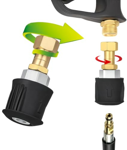 M&M Smartek Juego de adaptadores para Kärcher Quick Connect a rosca hembra M22 | Acoplamiento rápido de latón giratorio 360 ° anti bobinado | repuesto para limpiadores de alta presión K2 – K7