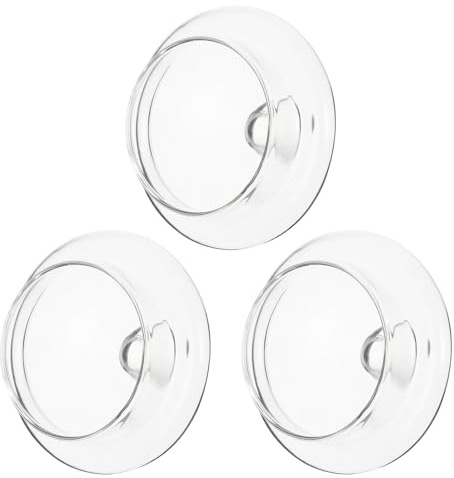 GAROZATION Tapas de Colador de Tetera de Vidrio 7,5 Cm, Set de 3 Piezas, Tapa Protectora Hermética Antiexplosión para Filtro de Té, Accesorio de Repuesto para Tetera de 600 Ml, Uso Doméstico