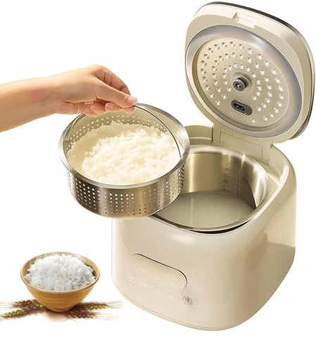 Cuociriso A Basso Contenuto Di Zuccheri, Multicooker Da 2,5 Litri Con Cestello Per Cottura A Vapore, Mantieni Al Caldo 24 Ore E Timer Ritardato, 8 Menu Preimpostati, Cuociriso Piccolo