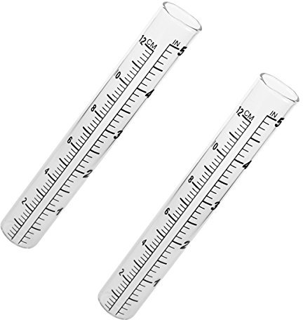 2Pcs Regenmesser Niederschlagsmesser Reagenzglas mit f¨¹r Yard Garden Outdoor Startseite 12cm