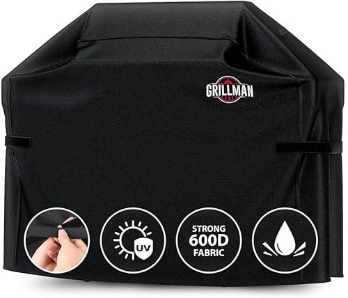 Grillman Grill Abdeckhaube Gasgrill Grillabdeckung Regendicht BBQ Abdeckung Cover Schutzhülle Haube Staubdicht Grill Abdeckplane Grillschutz 183 x 66 x 130cm - Schwarz