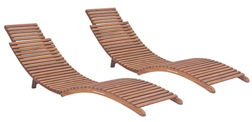 vidaXL 2X Teak Massiv Sonnenliege Klappbar Gartenliege Holzliege Relaxliege Gartenmöbel Liege Saunaliege Strandliege Freizeitliege