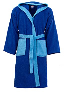 Morbidissimi Accappatoio Junior Spugna Bicolor Con Cappuccio, Cinturino e 2 Tasche, Accappatoi Ragazzi, Bambino, Bambina in Spugna Morbida 400 gr/mq 100% Y781