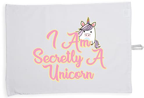 Hippowarehouse I am secretly a unicorn Tea Towel Eco Printed Dish Cloth Kitchen accessory 50cmx70cm 100% Cotton