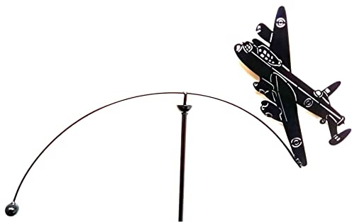 Lancaster Bomber Balancing Sculpture, Metal Garden Wind Spinner, Garden Stake - Great Garden Decor Ornament Part Of The Metal Stakes And Garden Stakes Range