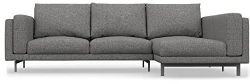 comfortly Nockeby 2-Sitzer-Sofa mit rechter Chaiselongue-Schonbezug, handgefertigt, kompatibel mit Nickelby-Sofa mit Chaiselongue, rechte Seite, nur Bezüge (strapazierfähig, Anthrazit)