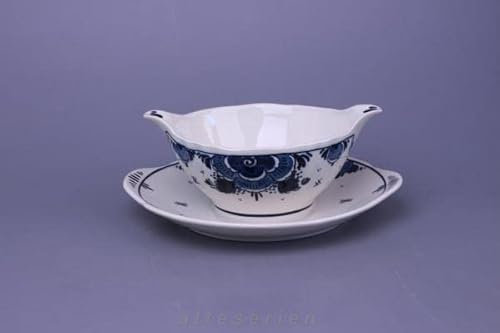 Generisch Sauciere mit Unterteller einteilig Royal Goedewaagen Blue Delft