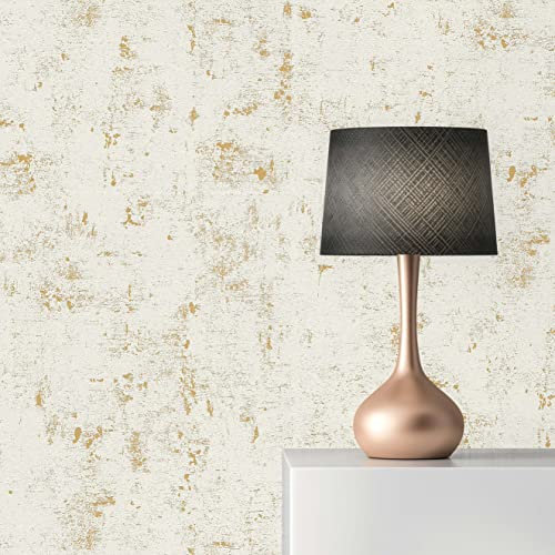 TADESSI Carta da parati Urban M1-No.18 Carta da parati in tessuto non tessuto bianco oro vintage struttura per soggiorno camera da letto cucina