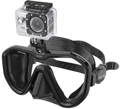 SEAC Appeal Pro, Italien hergestellte Einglas-Tauchmaske mit universeller Action-Cam-Halterung
