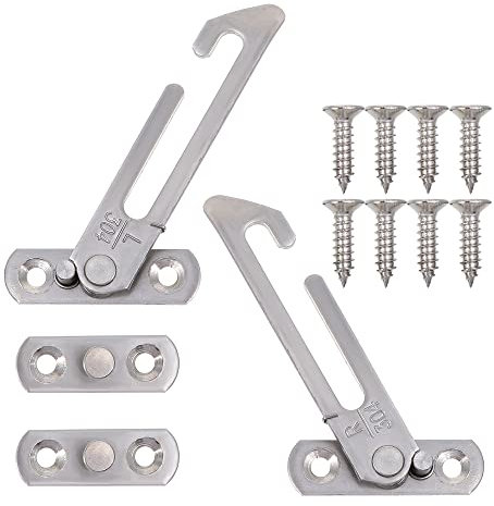 Fensterriegel Kipp-Regler Window Lock Restrictor Lockssliding Edelstahl Haken Wing Stay Openingbrace Wind Guards