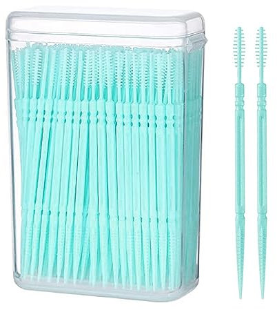 Scovolini Interdentali,Spazzolino Interdentale,Scovolini Dentali Spazzolino Dentale Morbida in Gomma,Spazzolini interdentali Stick,Spazzolino Dentale Morbida Scovolini Interdentali,200 PCS,Verde