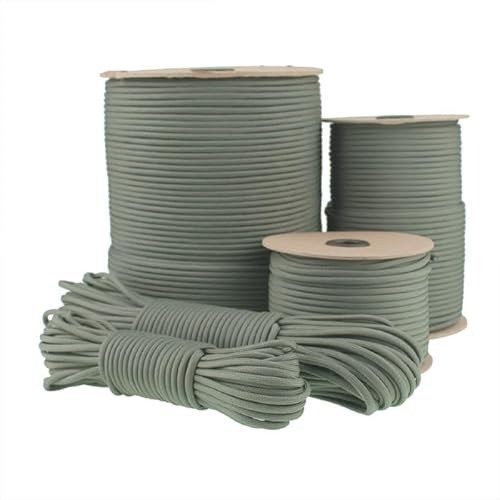 Abio Paracord 425 - 3 mm - 50 m - Corde en nylon pour bracelets, haubans, corde à linge, corde à linge, corde de maçon, corde de tente pour filet de survie militaire, équipement de survie, gris #030 3