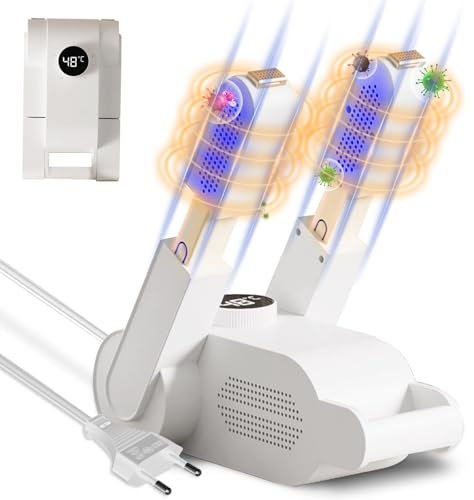 Asciuga Scarpe Elettrico, Asciuga Stivali Pieghevole, Asciuga Scarponi in Modo Veloce con Timer, Asciuga Scarpe Calcio Scalda Scarponi Sci, per Scarpe, Guanti, Calzini, Cappelli