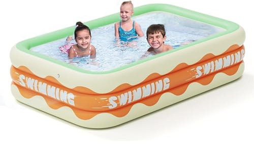 Piscina Gonfiabile Per Bambini, Piscina Fuori Terra Ispessita, Piscina Gonfiabile Resistente Ai Raggi UV Al, Piscina Per Bambini Rettangolare Piscina Per Bambini Pieghevole Per Famiglia, Festa In