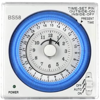 Folisila Mini minuterie mécanique, minuterie mécanique avec 96 Fois Marche/arrêt par Jour, unité de réglage Minimale 15 Minutes (Size : 110v)